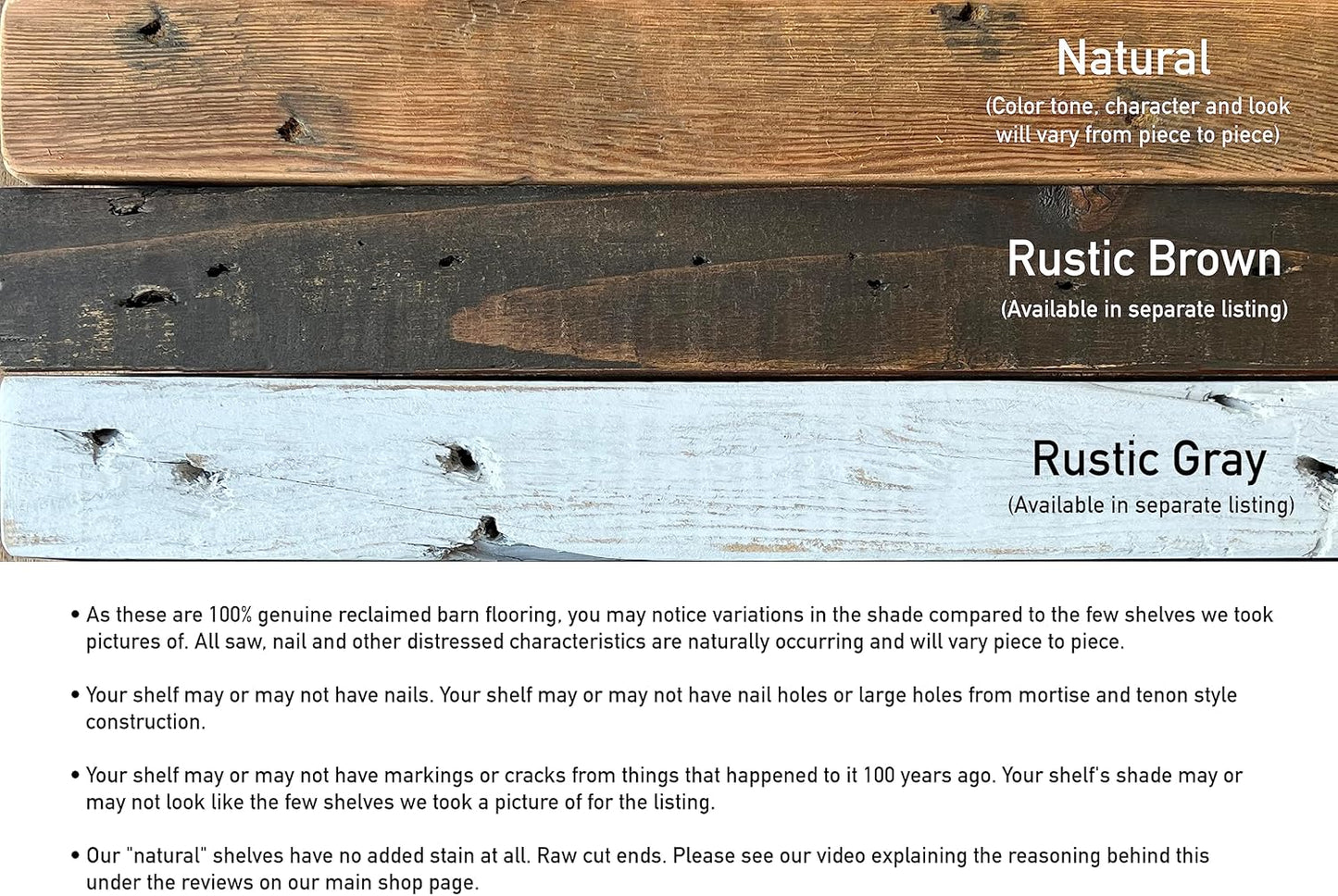 Urban Legacy Deep Floating Shelves | Reclaimed Chunky Wide Plank Barn Wood Shelves with Low Profile Brackets | High Weight Capacity