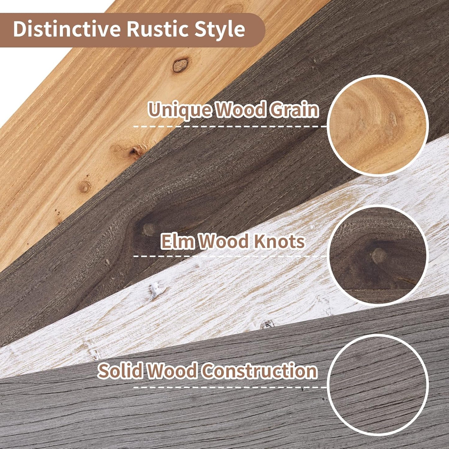 Axeman Floating Shelves for Wall, 8 Inch Deep Rustic Solid Elm Wood Wall Shelves for Storage, Wall Mounted Display Shelving with Invisible Heavy-Duty Metal Bracket, 36'' Width Set of 2, Walnut