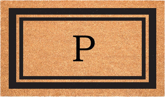 Calloway Mills 152962448 Black Border 24" x 48" Monogram Doormat (Letter P)