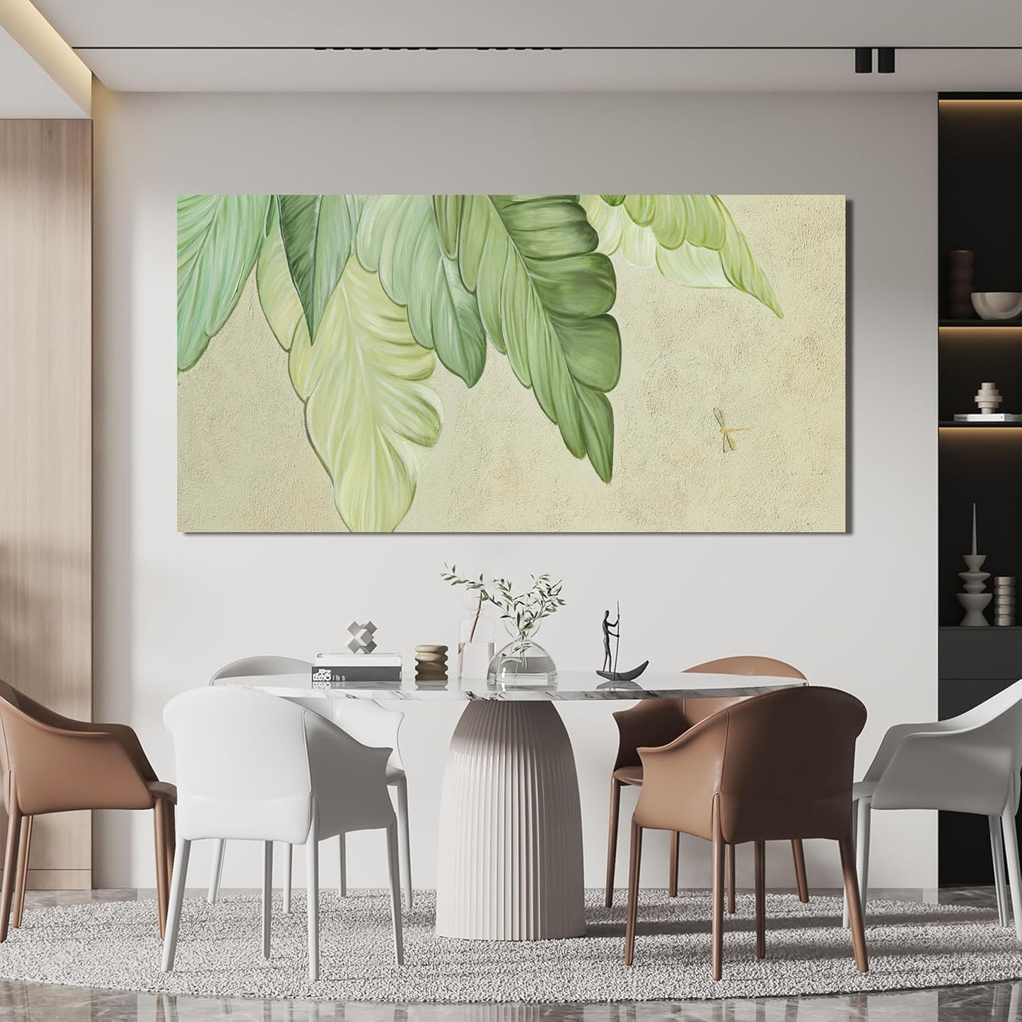 Canvas Wall Art Decor Modern Green Wall Art Prints Wall Art Pictures for Living Room Art Work for Wall Decor Boho Botanical Wall Art Decorations Artwork for Walls Bedroom Office Decor 20" X 40"