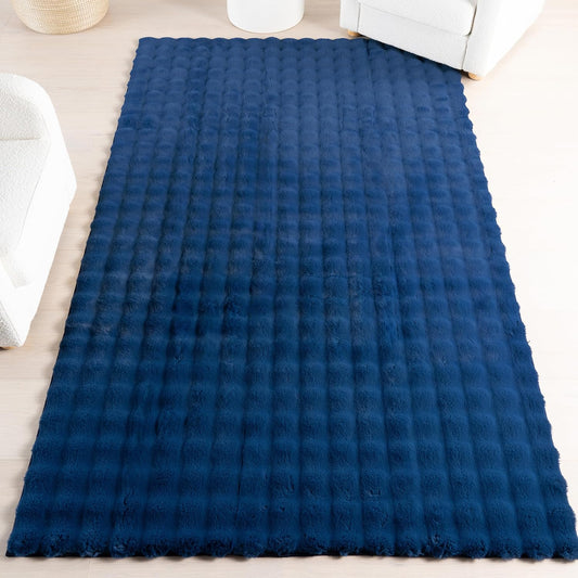 nuLOOM Jeni Checkered 5x8 Machine Washable Area Rug for Living Room Bedroom Dining Room Kitchen, Navy