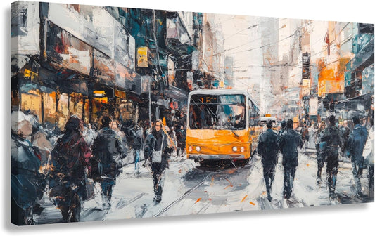 AIXMGSJS Canvas Wall Art Decor Large Wall Art for Living Room Modern Oversized Wall Art Prints Abstract Canvas Art Wall Decor City Life Pictures Decorations Artwork for Walls Home Room Decor 29"X58"