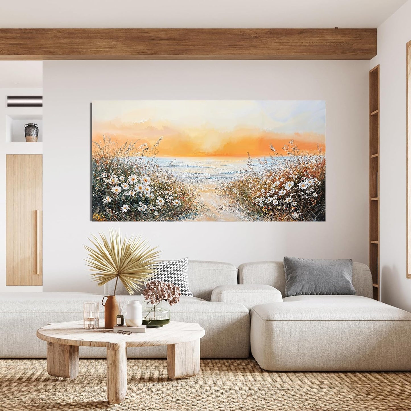 Canvas Oversized Wall Art Decor Wall Pictures for Living Room Artwork for Walls Large Coastal Beach Wall Art Prints Canvas Art Wall Decor Vintage Landscape Wall Art Bedroom Home Wall Art Decor 29" X 58"