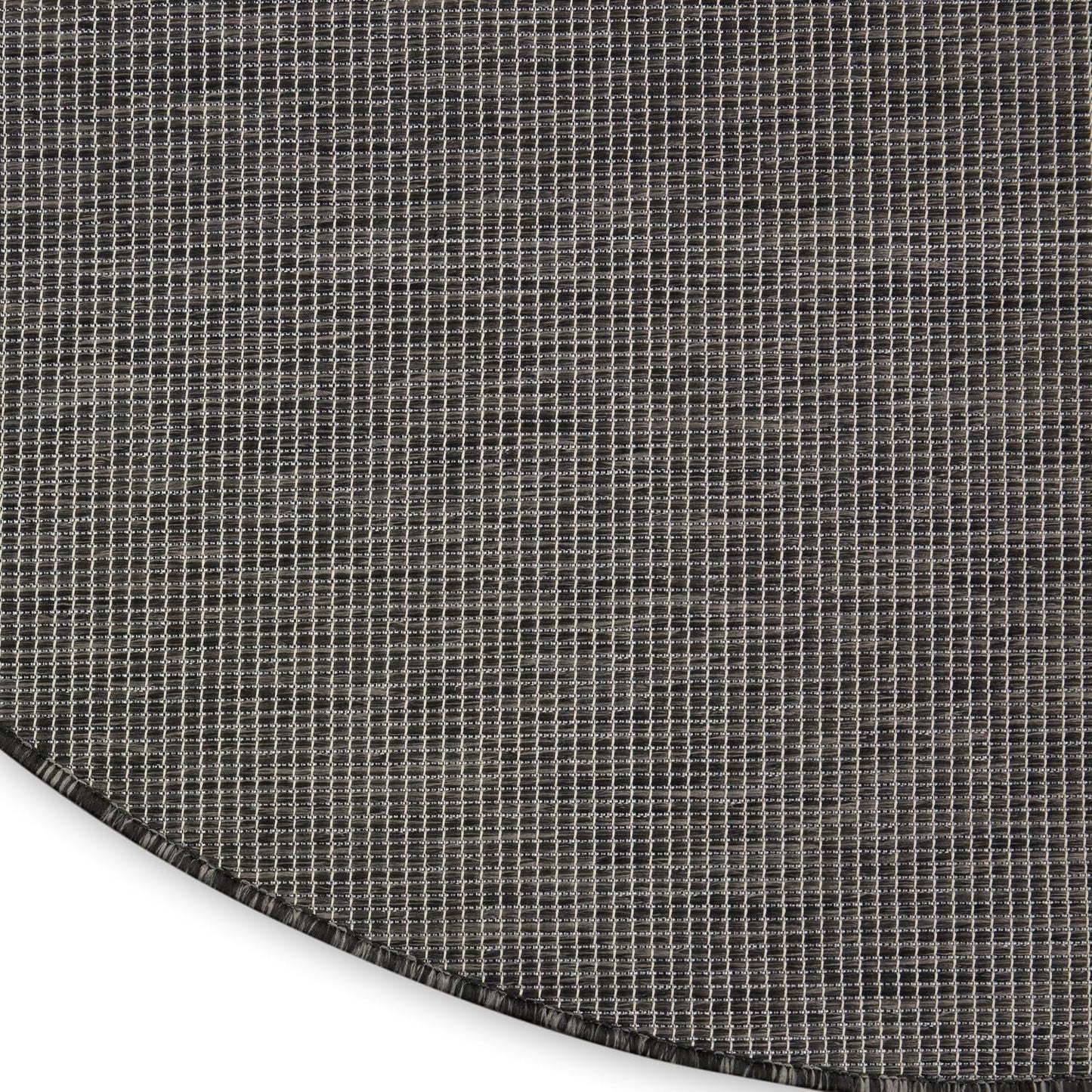 Nourison Positano Indoor/Outdoor Charcoal 6' x Round Area Rug, Easy Cleaning, Non Shedding, Bed Room, Living Room, Dining Room, Backyard, Deck, Patio (6 Round)