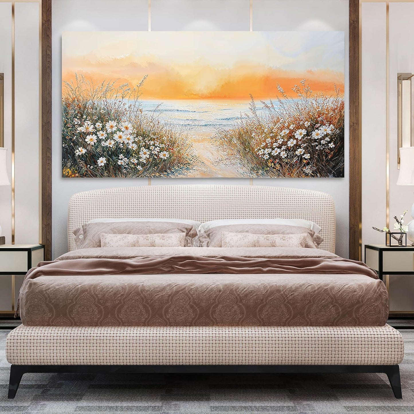 Canvas Oversized Wall Art Decor Wall Pictures for Living Room Artwork for Walls Large Coastal Beach Wall Art Prints Canvas Art Wall Decor Vintage Landscape Wall Art Bedroom Home Wall Art Decor 29" X 58"