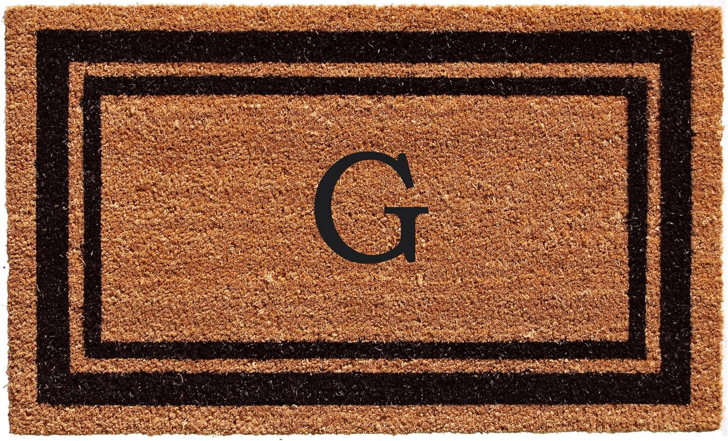 Calloway Mills 152963672G Black Border 36" x 72" Monogram Doormat Letter (G)
