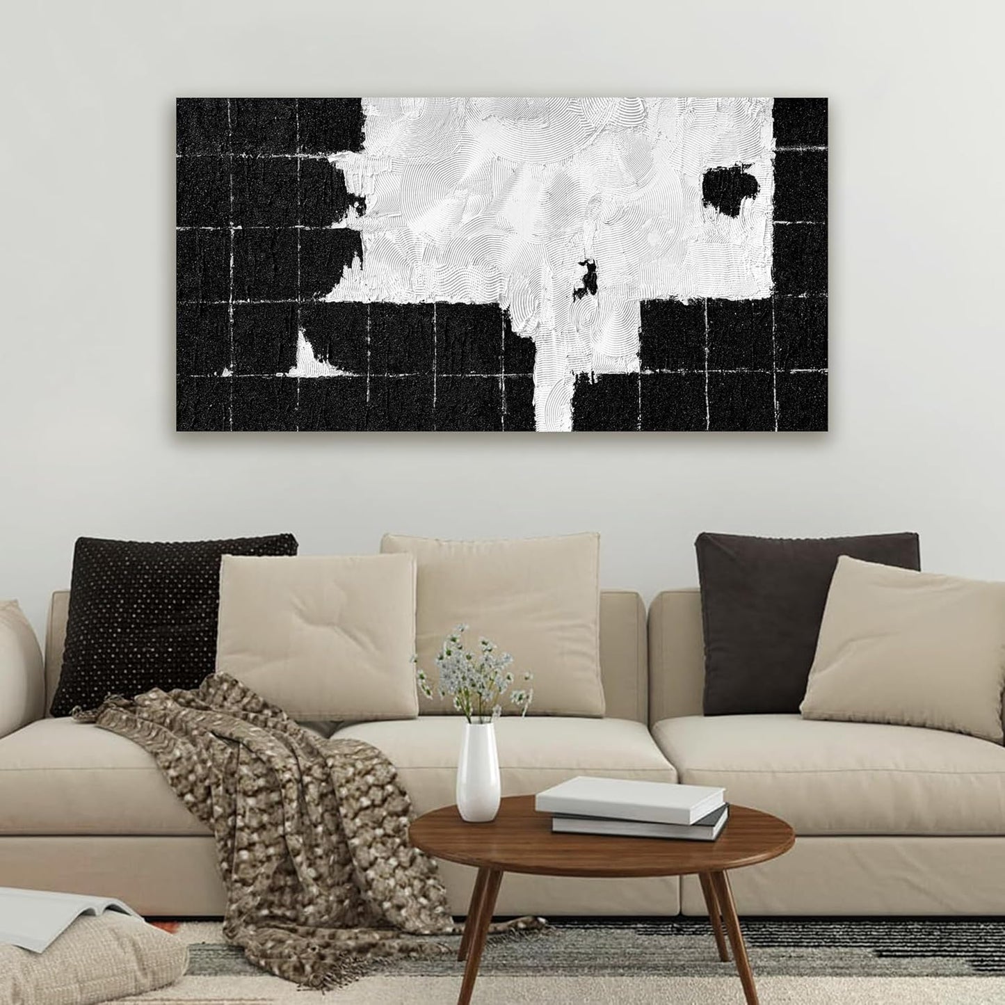 Canvas Wall Art Decor Wall Art Pictures for Living Room Black and White Wall Art Prints Abstract Canvas Art Wall Decor Modern Abstract Wall Art Textured Artwork for Walls Bedroom Office Decor 20"X40"