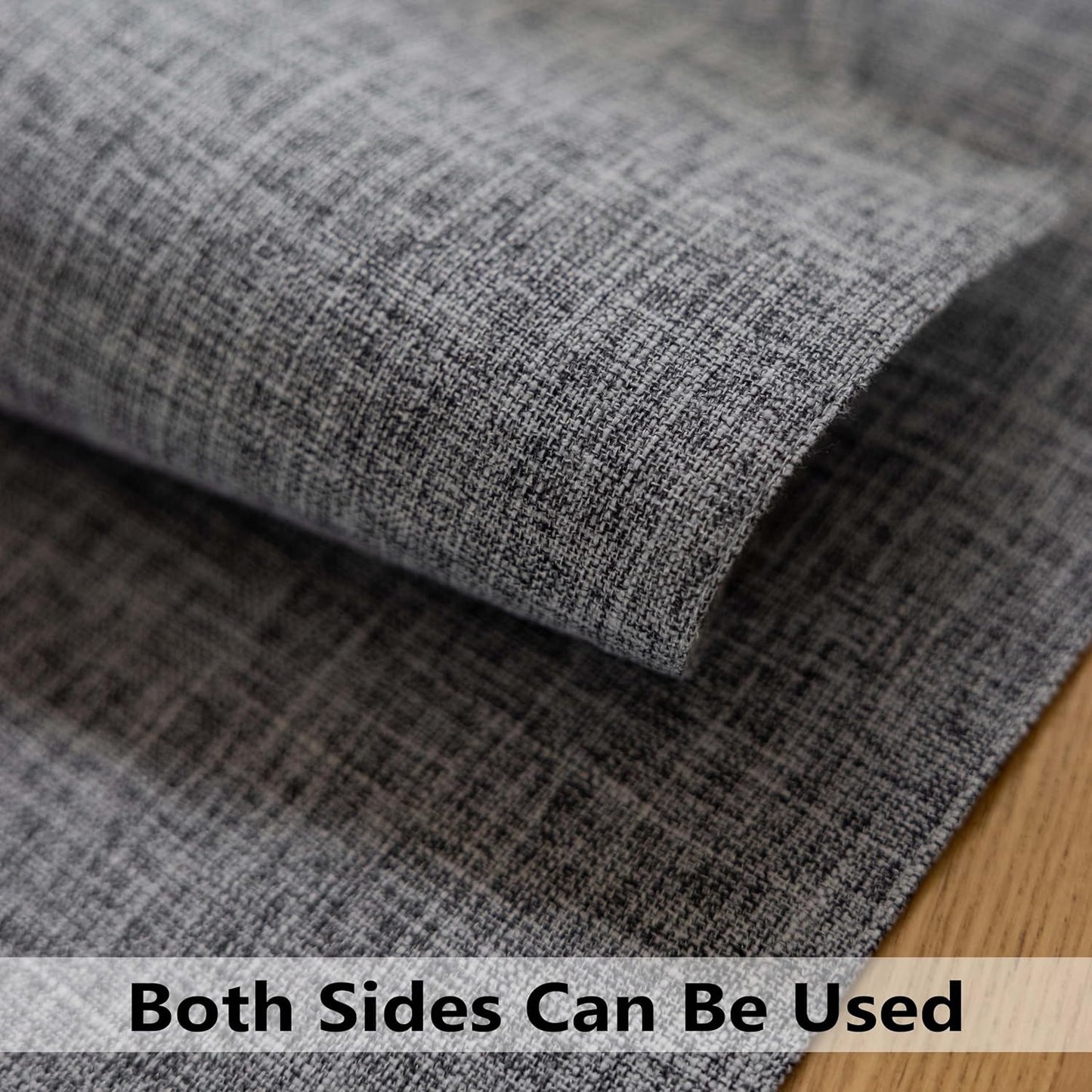 Demetex Grey Placemats Set of 4 Farmhouse Heat Resistant Linen Table Place Mats Washable Cloth Plate Mats for Party Picnic Buffet, Ash Grey