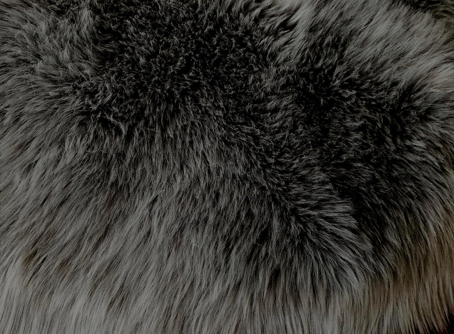 LAMBZY Faux Sheepskin Super Soft Hypoallergenic Free Shape Silky Shag Rug, Luxury Shaggy Plush Carpet for Bedrooms Living Kids Room Sofa Rugs (Dark Grey, Double Side by Side 3'x4')