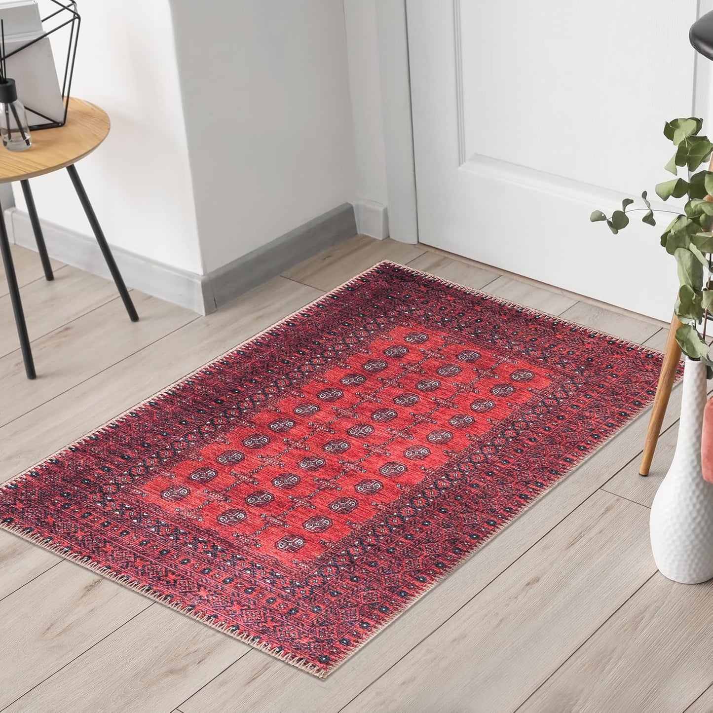 Keen Home Design 2x3 Rug - Machine Washable Entry Rug with Non-Slip Backing, Ideal for Enteryway, Kitchen, Bathroom, Laundry Room - Vintage, Easy Clean, Durable, Low Pile Rug - (2' x 3')