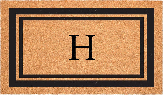 Calloway Mills 152962436H Black Border 24" x 36" Monogram Doormat, (Letter H)