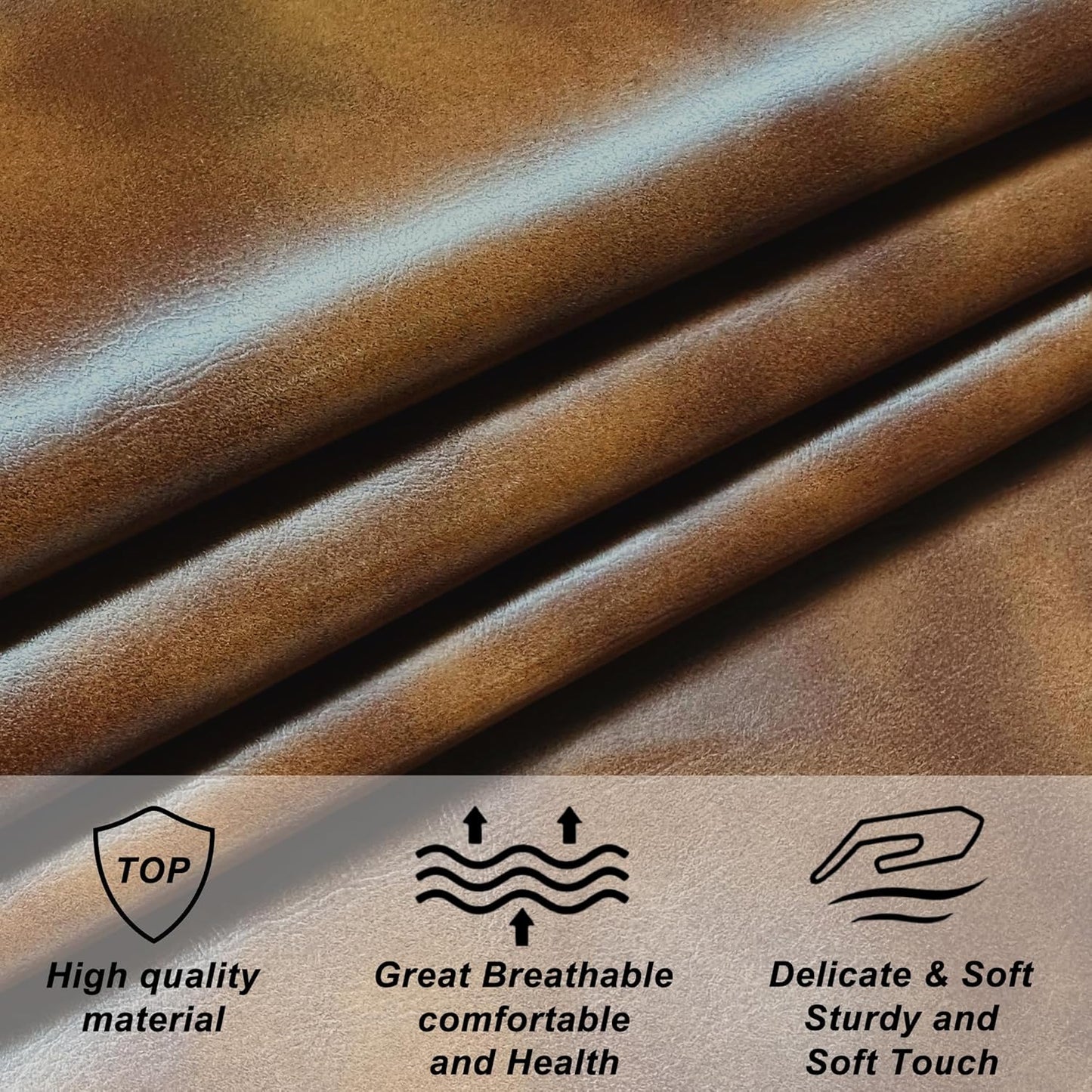 Storage Ottoman Bench for Bedroom, 52" Leather End of Bed with Rolled Arms, Upholstered Ottoman Fit for Living Room, Entryway, Faux Leather Brown