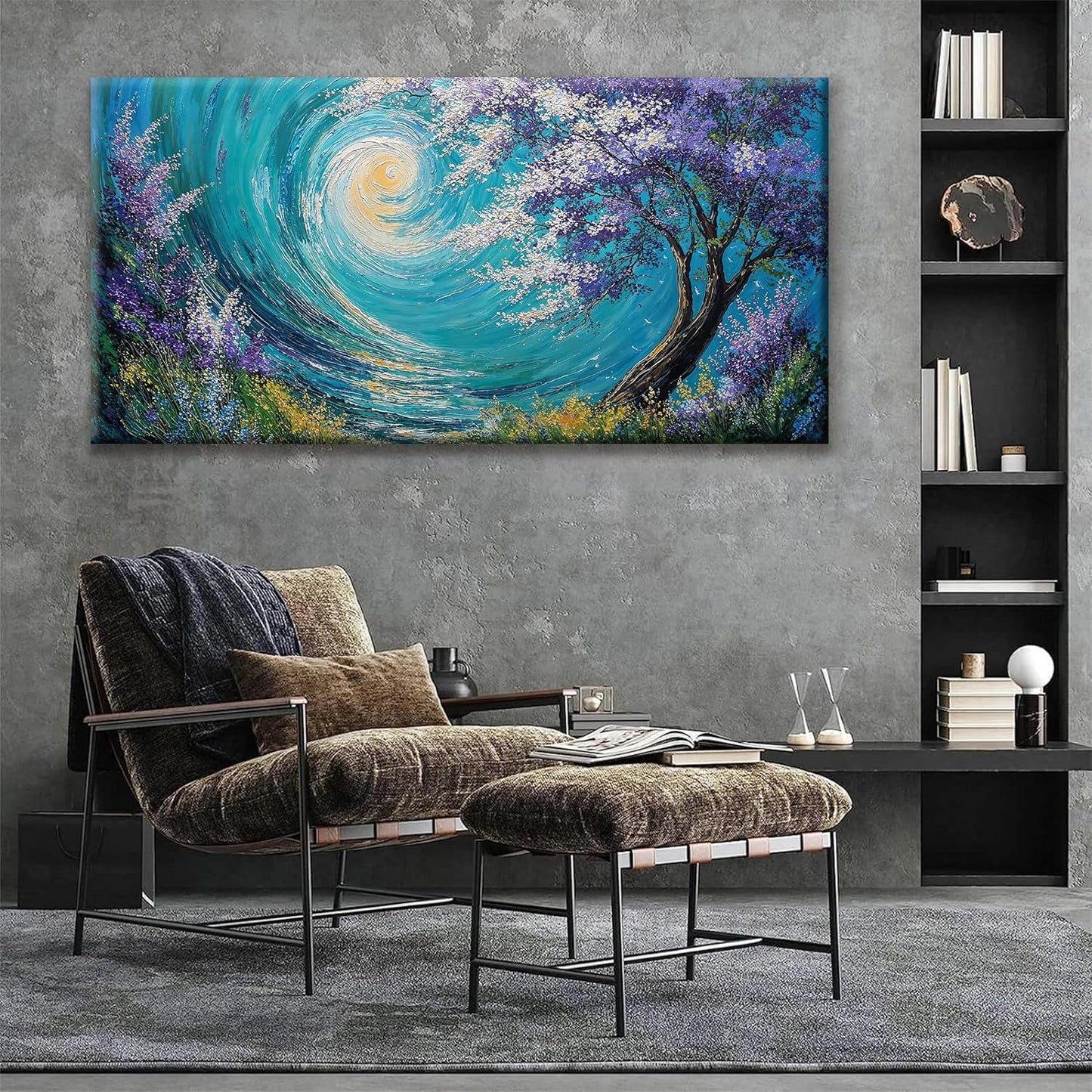 Abstract Wall Art For Living Room Decorations Large Purple Tree Abstract Wall Decor Canvas Art Wall Decor Picture For Bedroom Kitchen Office Home Artwork 29 X 58 Inch