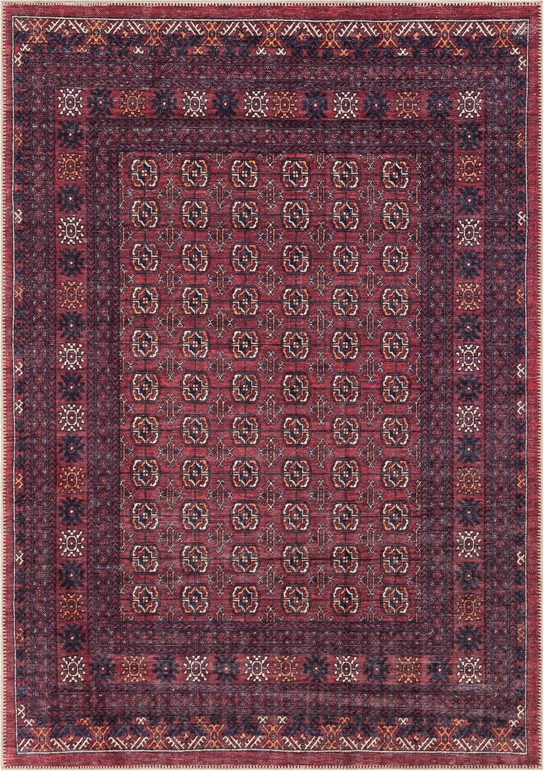 Keen Home Design 6x9 Rug - Machine Washable Area Rug with Non-Slip Backing, Ideal for Living Room, Dining Room, Bedroom - Vintage, Easy Clean, Durable, Low Pile Rug - (6' x 9')