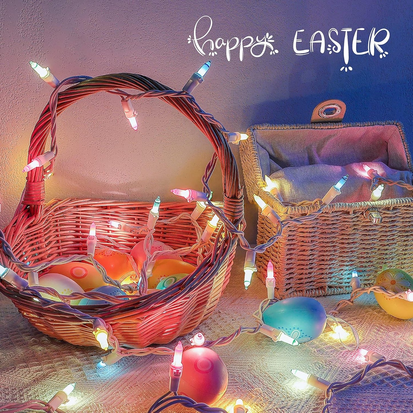 Christmas Decorations Mini String Lights,13feet 50Count Light Set on White Wire Plug in End-to-End Connectable for Indoor Outdoor Party Yard Garden Patio Home Easter Decor, Multicolored