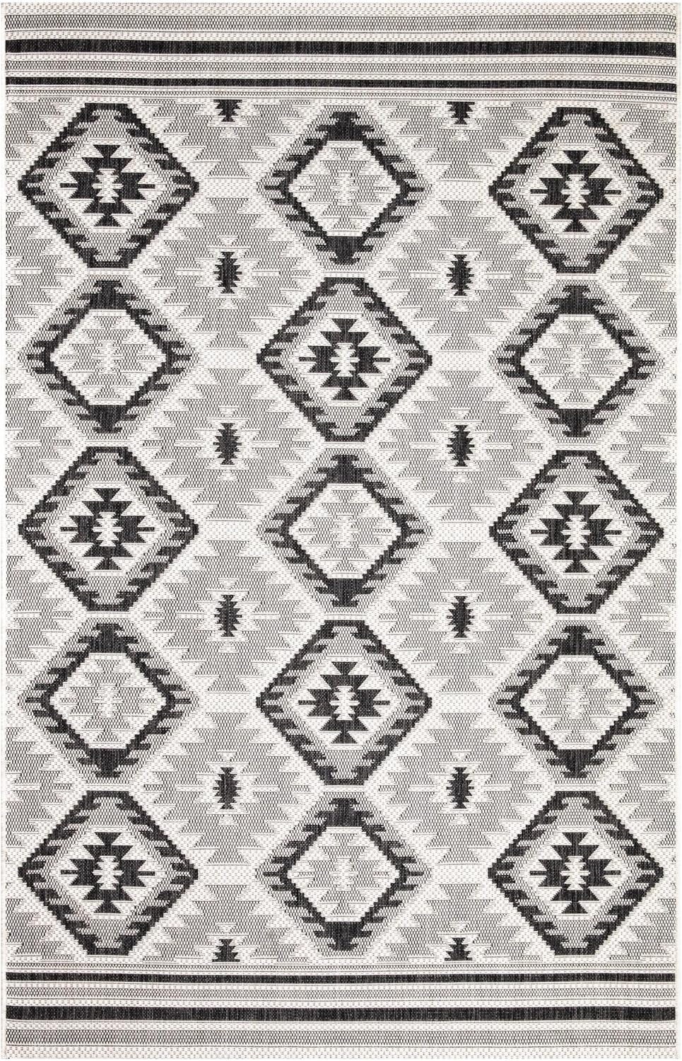 Keen Home Design Outdoor Runner Rug - 6x9 Washable Indoor/Outdoor Rug for Patio, Balcony, Kitchen, Garden, Beach, Deck and Porch. Size: 6'7" x 9'2"