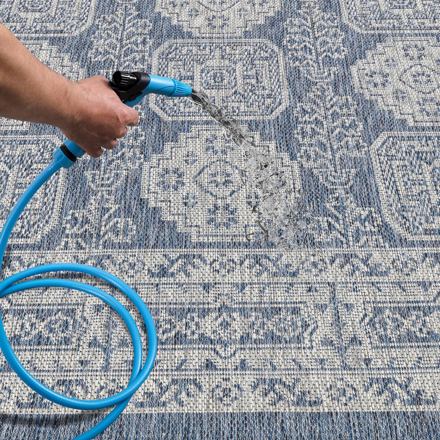 Keen Home Design Terrace Outdoor Area Rug - 8x10 Washable Indoor/Outdoor Rug for Patio, Kitchen, Balcony, Beach, Garden, Deck and Porch, Size: 7'7"x10'