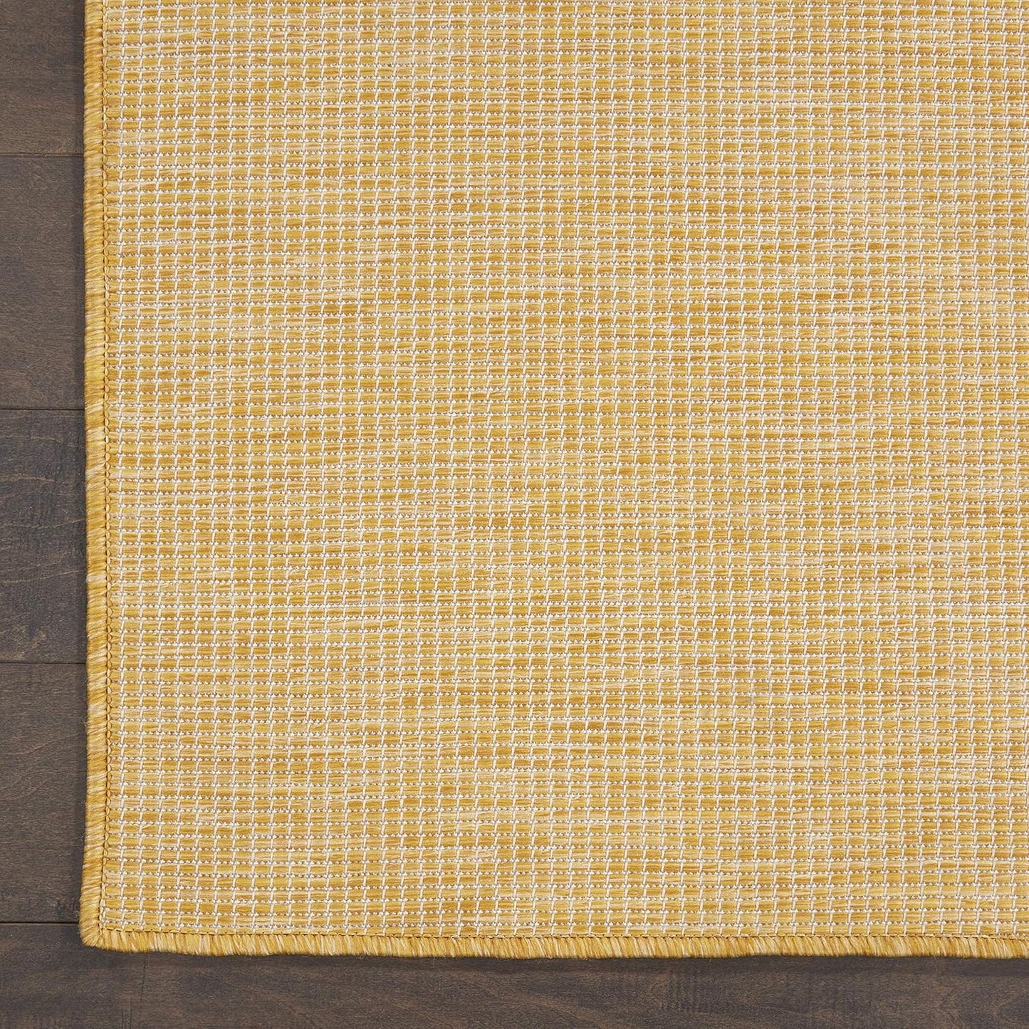 Nourison Positano Indoor/Outdoor Yellow 6' x Round Area Rug, Easy Cleaning, Non Shedding, Bed Room, Living Room, Dining Room, Backyard, Deck, Patio (6 Round)
