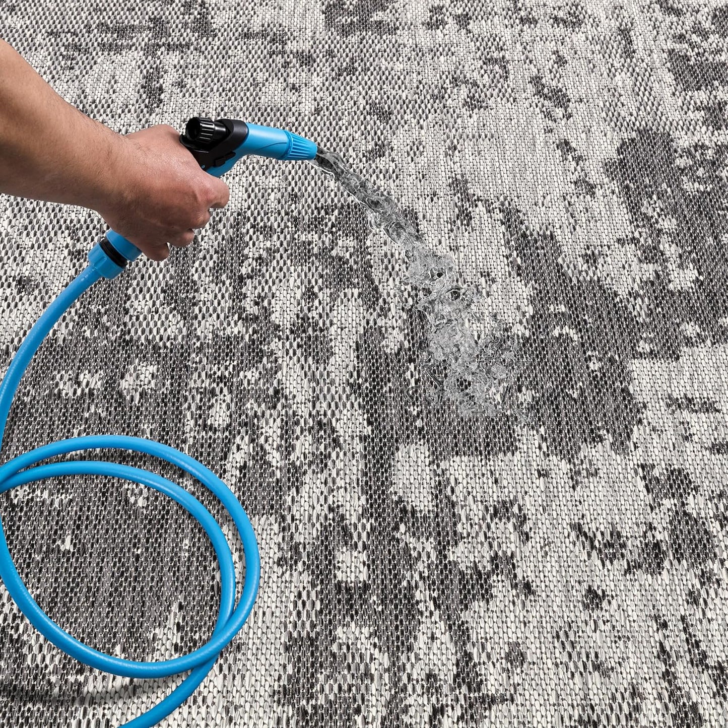 Keen Home Design Terrace Outdoor Round Rug - 8ft Round Washable Indoor/Outdoor Rug for Patio, Kitchen, Balcony, Beach, Garden, Deck and Porch, Size: 7'7" Round