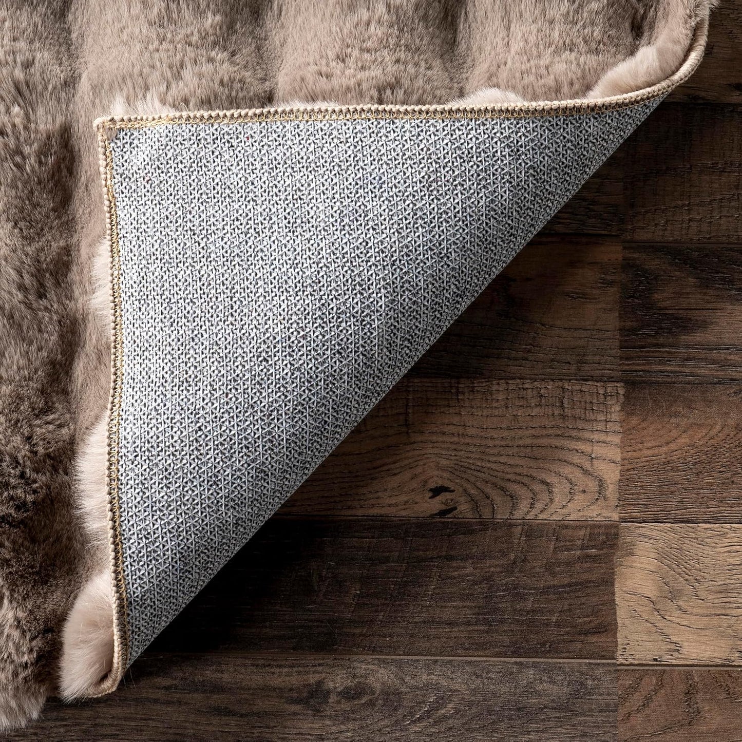 nuLOOM 5' x 8' Cozy Plush Area Rug, Machine Washable, Non-Slip, Soft Fluffy Shag Carpet for Living Room Bedroom Kids Room Nursery Home Decor, Jeni Taupe