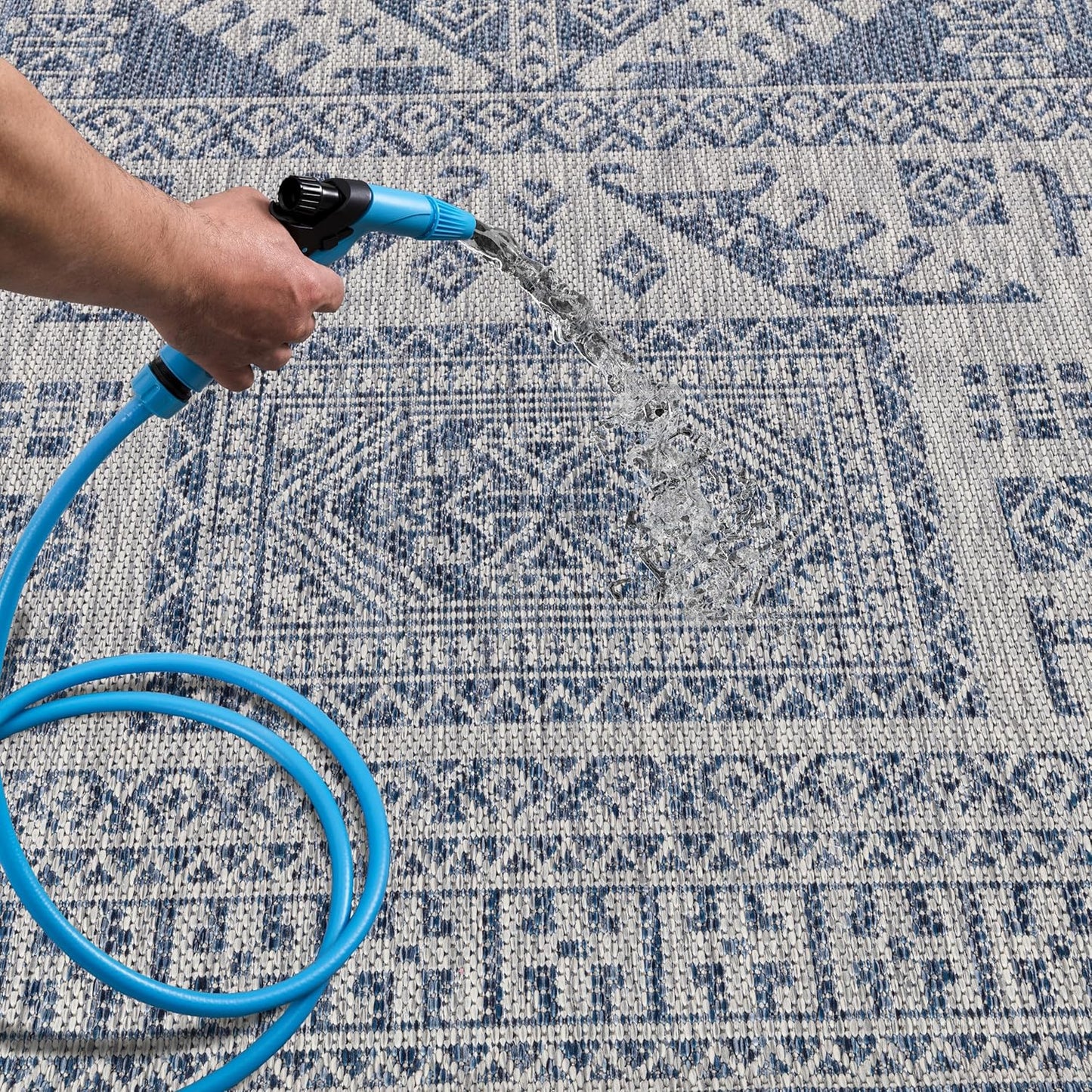 Keen Home Design Terrace Outdoor Area Rug - 10x14 Washable Indoor/Outdoor Rug for Patio, Kitchen, Balcony, Beach, Garden, Deck and Porch, Size: 10'x14'