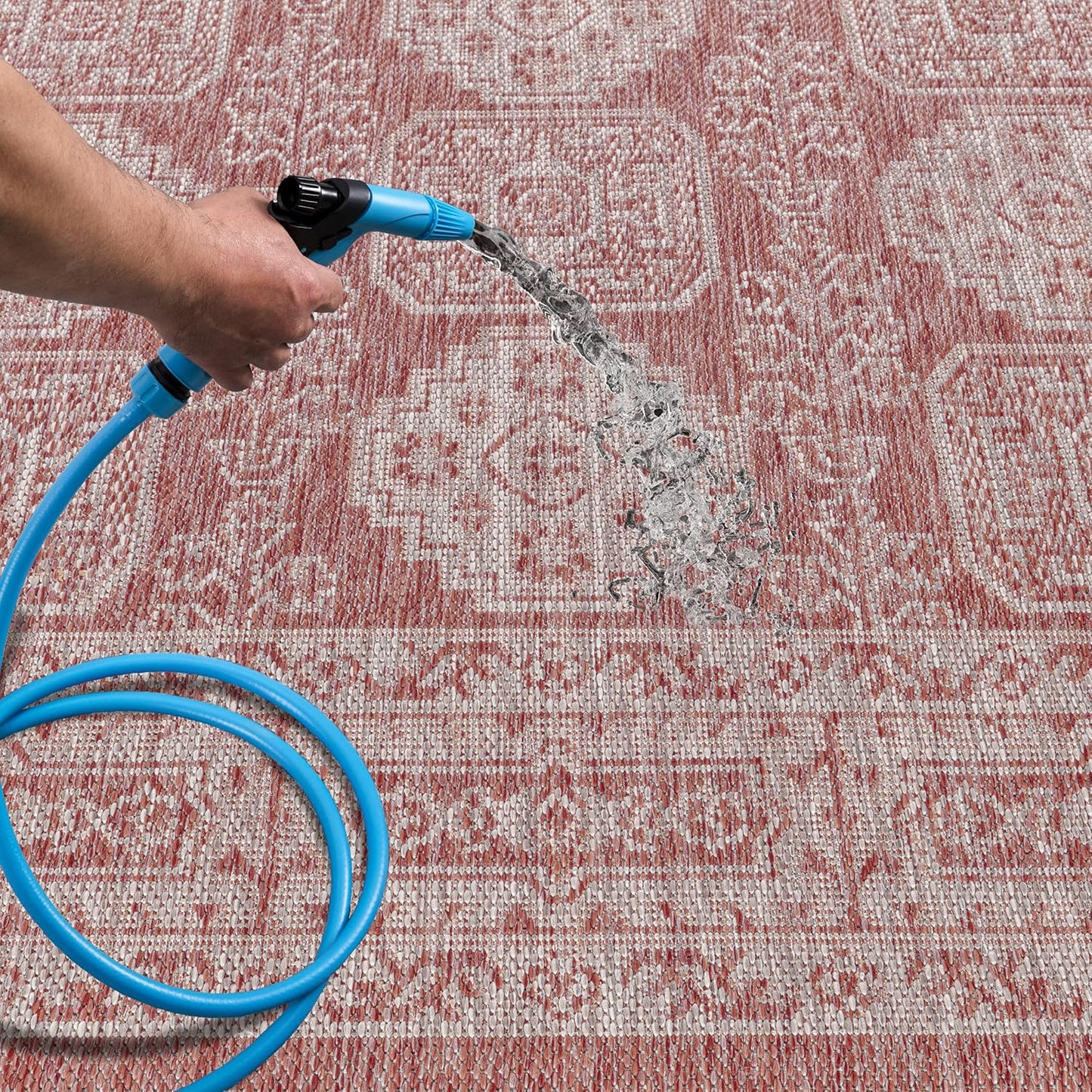 Keen Home Design Terrace Outdoor Area Rug - 10x14 Washable Indoor/Outdoor Rug for Patio, Kitchen, Balcony, Beach, Garden, Deck and Porch, Size: 10'x14'