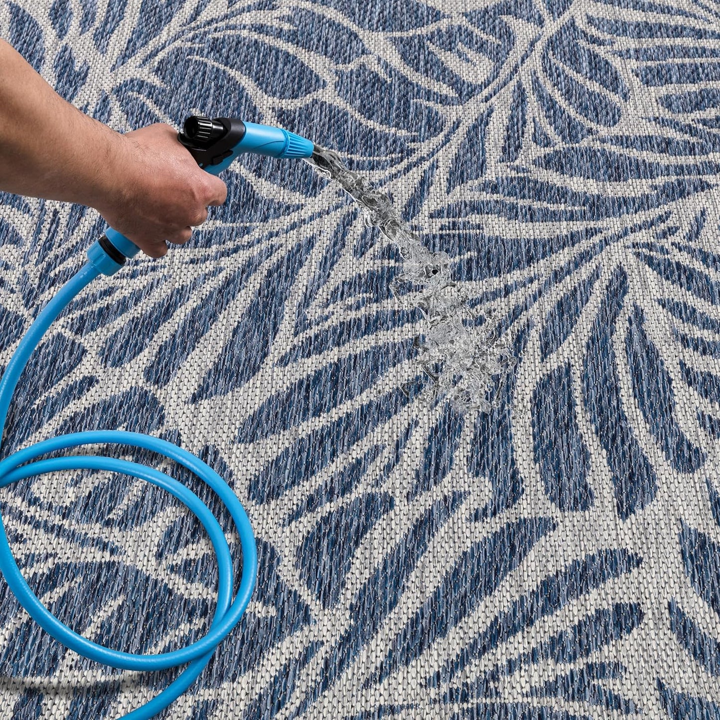 Keen Home Design Terrace Outdoor Area Rug - 6x9 Washable Indoor/Outdoor Rug for Patio, Kitchen, Balcony, Beach, Garden, Deck and Porch, Size: 6'x8'10"