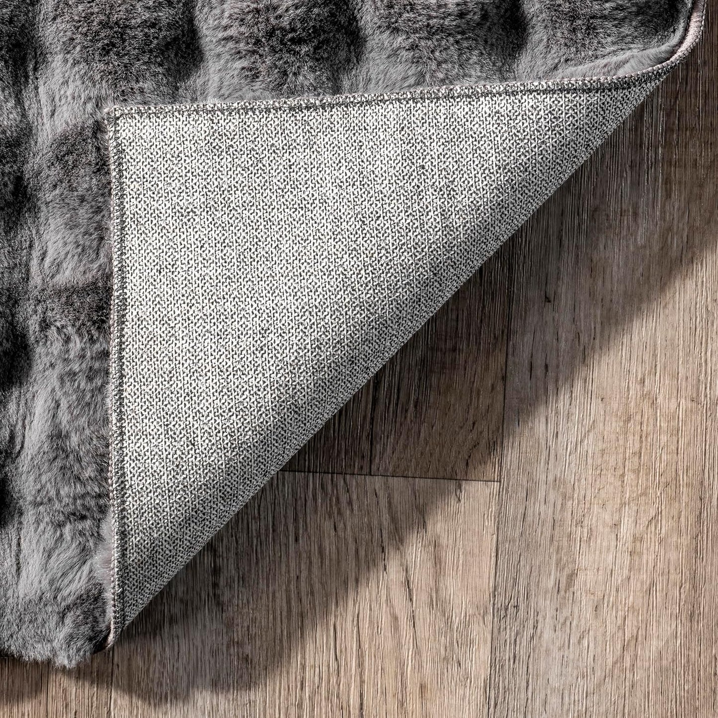 nuLOOM 5' x 8' Cozy Plush Area Rug, Machine Washable, Non-Slip, Soft Fluffy Shag Carpet for Living Room Bedroom Kids Room Nursery Home Decor, Jeni Dark Grey