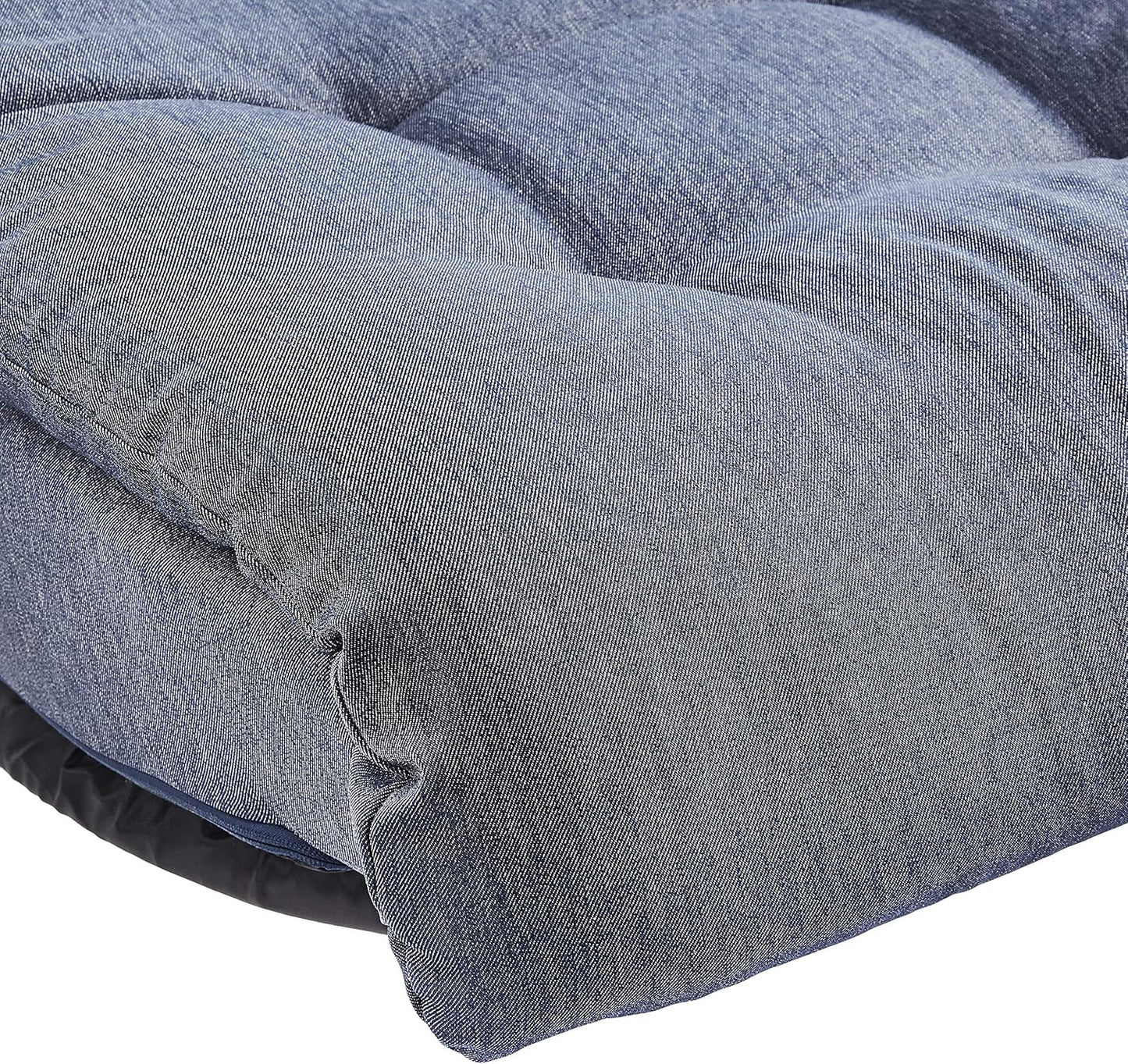 Amazon Basics Swivel Foam Lounge Chair with Headrest, Floor-Compatible, Adjustable, Gaming, 26.3D x 23.5W x 13.7H in, Denim Blue